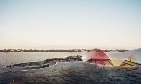 Water Architecture, Floating Architecture, Park Plaza, Floating City, Landscape And Urbanism, Walk On Water, Floating House, Floating In Water, The Plaza