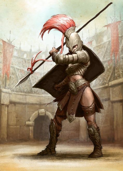 ArtStation - Gladiators!!!, Tomek Larek Fantasy Armor, Fantasy Warrior, Fantasy Rpg, 판타지 아트, Medieval Fantasy, Fantasy Artwork, Character Portraits, Larp, Fantasy Character Design