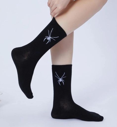 Spiderman Socks, Goth Socks, Cartoon Streetwear, Rhinestone Fishnet Tights, Casual 90s, Y2k Kawaii, Striped Knee High Socks, Socks Aesthetic, Halloween Party Costume