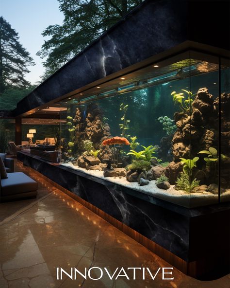 Big Fish Tank, Big Fish Tanks, Aquarium Architecture, Fish Aquarium Decorations, Big Aquarium, Amazing Aquariums, Cool Fish Tanks, Bali House, Aquarium Landscape