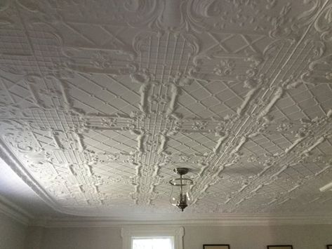 White Tin Ceiling, Pressed Tin Ceiling, Ceiling Tin, Tin Ceilings, Tiny Farm, Pressed Tin, Ceiling Wallpaper, Wallpaper White, Tin Ceiling