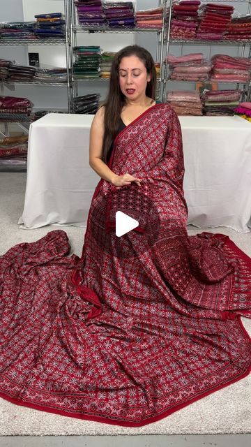 Bengal Looms on Instagram: "Modal Silk Ajrakh Saree in Red @bengallooms Store location: Edison, NJ, WhatsApp:8487020727, Website : bengallooms.com #ajrakh #redsaree #bengallooms" Ajrakh Sarees, Trending Sarees, Instagram Reels, Saree, Silk, Red, On Instagram, Instagram