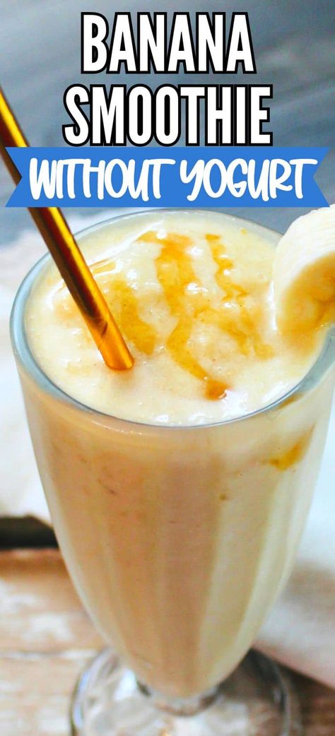 Milk And Banana Smoothie, No Yogurt Smoothie Recipes, Non Fruit Smoothies, Banana Smoothie Recipe No Yogurt, Banana Drinks Smoothies, How To Make Banana Smoothie, How To Make A Banana Smoothie, Spring Smoothie Recipes, Oatmilk Smoothies Recipes