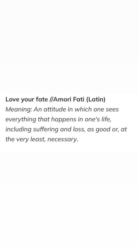 Amor Fati Quote, Amor Fati Tattoo, Latin Tattoo, Quote Instagram, Short Poems, Love Peace, One Life, Spiritual Art, Love Your