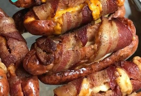 Bacon Wrapped Brats Bacon Wrapped Sausages Air Fryer, Bacon Wrapped Brats In Air Fryer, Bacon Wrapped Brats In Oven, Stuffed Brats, Bacon Wrapped Brats, Bacon Wrapped Kielbasa, Air Fry Bacon, Bacon Wrapped Cheese, Bacon Wrapped Sausages