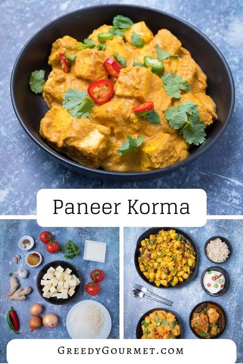 Paneer korma is a thick and creamy #curry made from #Indian cheese and korma curry paste. This #vegetarian dish uses paneer, coconut, cashew nuts and cream. You will have to read it to see how easy it is to make!  #indianfood #paneerkorma Paneer Korma, Vegetable Korma Recipe, Korma Curry, Creamy Curry, Indian Cheese, Green Tomato Recipes, Paneer Cheese, Paneer Dishes, Korma Recipe