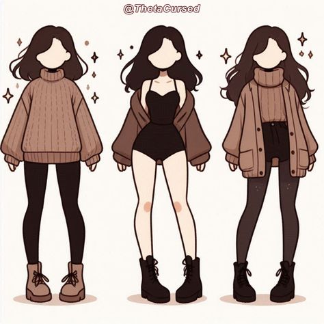 🌟 Unlock unique designs! Link in bio 🔗 Off Shoulder Sweater Drawing Reference, Sweater Base Drawing, Oversized Sweater Drawing Reference, Cute Outfits Reference, Winter Outfits Reference Drawing, Anime Outfit Ideas Character Design, Oc Character Base, Female Clothing Drawing, Cardigan Drawing Reference