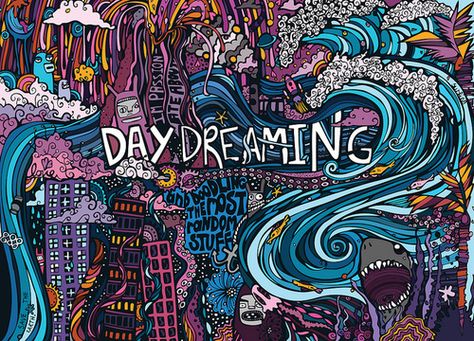 "You, you may say I'm a dreamer  But I'm not the only one" Lynda Barry, Maladaptive Daydreaming, Desain Buklet, Day Dreaming, Graffiti Wallpaper, Paramore, Laptop Wallpaper, Doodle Drawings, Ipad Air