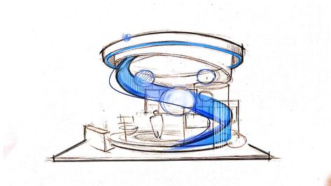 Architecture Drawing Plan, Architecture Concept Diagram, Interior Design Sketches, Architecture Design Sketch, Kiosk Design, Architecture Design Drawing, Architecture Concept Drawings, Exhibition Stand Design, Architecture Design Concept