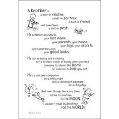 Brother Scrapbook Stickers Scrapbook Poems, Brother Poems, Toddler Quotes, Birthday Verses, White Quote, Baby Scrapbook Pages, Brother Christmas, Scrapbook Quotes, Brother Quotes