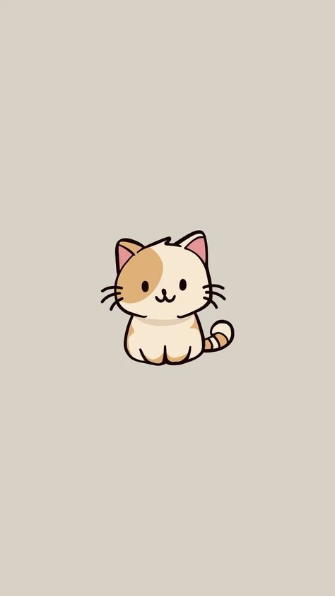 Cute Cat For Wallpaper, Cute Wallpapers Cat, Cute Cat Wallpaper Aesthetic, Cat Wallpaper Cartoon, Wallpaper Iphone Cat, Wallpaper Aesthetic Cat, Cute Cats Wallpaper, Draw Wallpaper, Aesthetic Cat Wallpaper