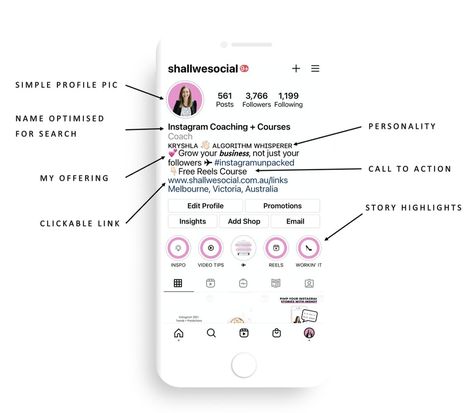 5 Things You Need in Your Instagram Profile — Shall We Social Profile Optimization Instagram, Instagram Business Profile, Instagram Profile Page, Profile Picture Instagram, Instagram Font, Business On Instagram, Profile Pictures Instagram, Instagram Ideas Post, Best Digital Marketing Company