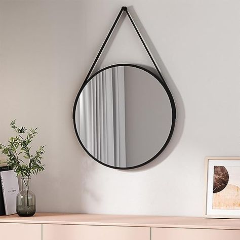 Black round Mirror Dressing Room Black, Entrance Dressing, Large Circle Mirror, Decoration For Bathroom, Wall Vanity Mirror, Apartment Bedrooms, Black Round Mirror, Mirror Circle, Round Vanity