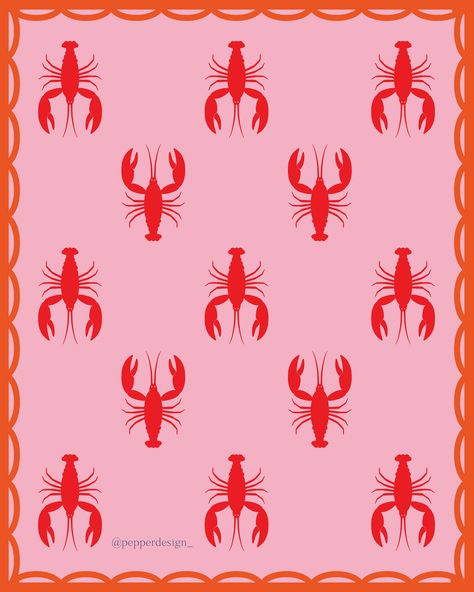 Lobster Print Pattern, Star Sand, Artist Branding, Fun Socks, Print Illustration, Textile Designer, Summer Wallpaper, Which One Are You, Nantucket