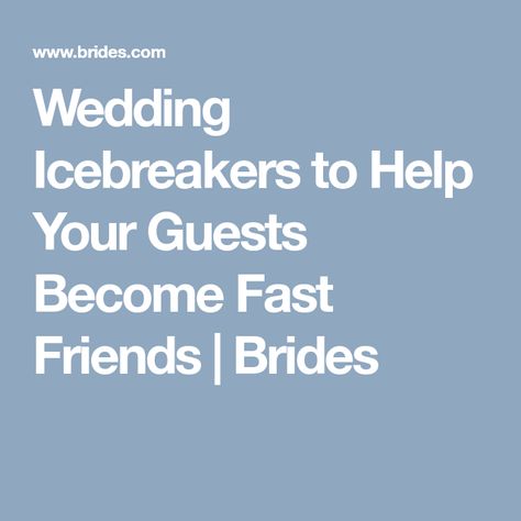 Wedding Icebreakers to Help Your Guests Become Fast Friends | Brides Fun Wedding Reception, Reception Games, Wedding Reception Games, Wedding Reception Fun, Icebreakers, Games And Activities, Ice Breakers, Fun Wedding, Best Games