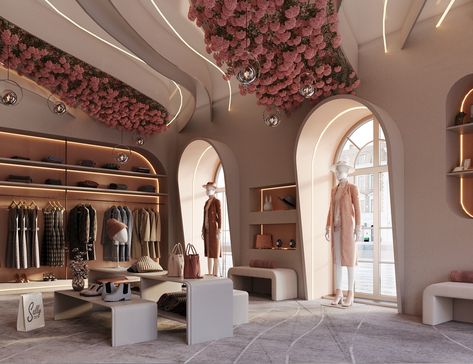 Sally Store Dresses Store Design, Fashion Store Interior Design, Luxury Boutique Interior, Salon Layout, Bespoke Cabinetry, Fashion Retail Interior, Bridal Boutique Interior, Fashion Store Design, Fashion Showroom