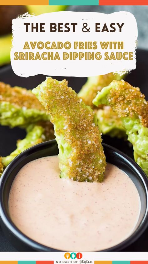 Avocado Fries with Sriracha Dipping Sauce Sriracha Dipping Sauce, Sriracha Dip, Crispy Avocado, Sour Cream Dipping Sauce, Best Spaghetti Recipe, Avocado Recipes Easy, Avocado Fries, Dessert Smoothie, Soup Dinner