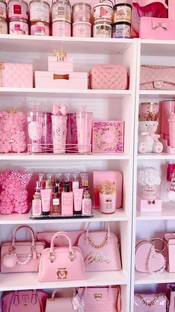 Pink Girly Things Aesthetic, Pretty In Pink Aesthetic, Pink Beauty Room, Pink Tv, Pink And Girly, Pink Obsession, Pink Everything, Pink Closet, Pink Core