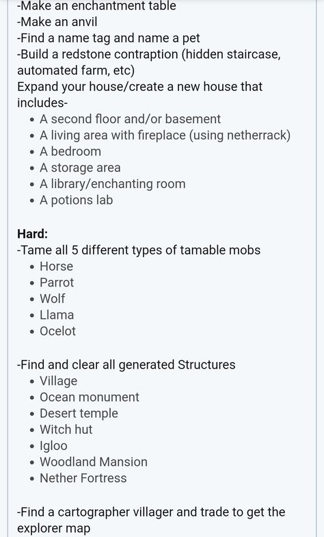 Things To Build In Minecraft Survival List, Minecraft To Do List Survival, Minecraft Survival To Do List, Minecraft Checklist Survival, Minecraft Goals List, Minecraft Survival Checklist, Minecraft Challenges Ideas, Minecraft Build List, Minecraft Survival World