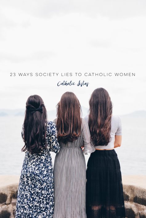 23 Ways Society Lies to Catholic Women - Catholic Sistas How To Be Rich, Catholic Women, Text Overlay, Christian Marriage, Photos Of Women, Post Workout, The Ocean, Sequin Skirt, Hair Hair