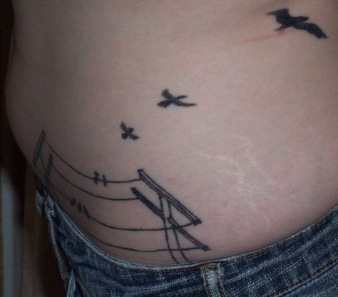 Powerlines Tattoo, Powerline Tattoo, Bird Silhouette Tattoos, Silhouette Tattoo, Symbol Of Freedom, Bird Silhouette, Birds Tattoo, Deathly Hallows Tattoo, The Birds