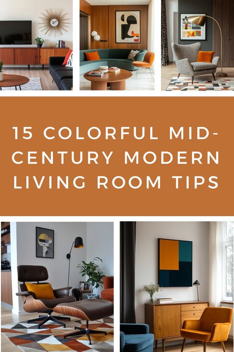 See exactly how to combine mid-century modern living rooms with colorful decor pieces to give more character to MCM design. Teal Mid Century Modern Living Room, Mid Century Modern Living Room Color Palette, Mcm Maximalist Living Room, Mid Century Modern Living Room Art, Mcm Decorating Ideas, Mcm Maximalist, Mid Century Modern Living Room Color, Colorful Mid Century Modern Living Room, Mid Century Modern Maximalist