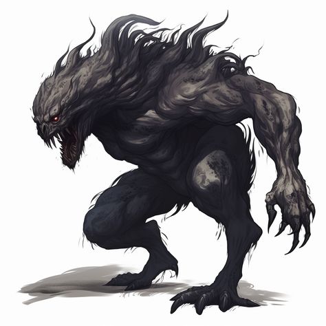 Beast Monster Art, Demon Beast Art, Bipedal Monster Concept Art, Abberation Monster, Shadow Beast Art, Giant Shadow Monster, Shadow Monster Concept Art, Beast Creature Monsters, Fantasy Beasts Monsters