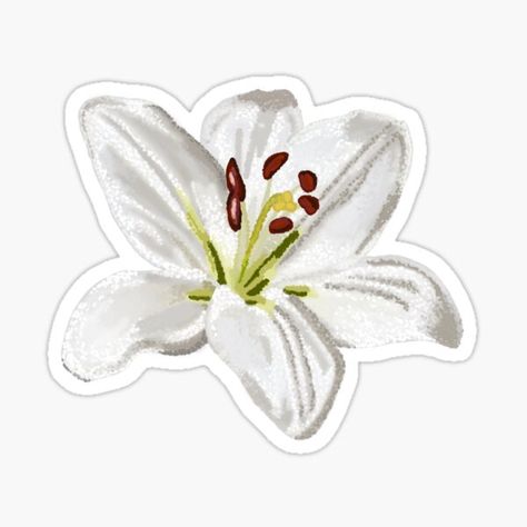 White Lily - Digital Art! made from hundreds of dots for a unique vibe! • Millions of unique designs by independent artists. Find your thing. Sticker For Print, Senior Jacket Stickers, Stickers To Print Out, Laptop Stickers Printable, Sticker To Print, Stickers For Print, Lily Sticker, Stickers To Print, Water Sticker