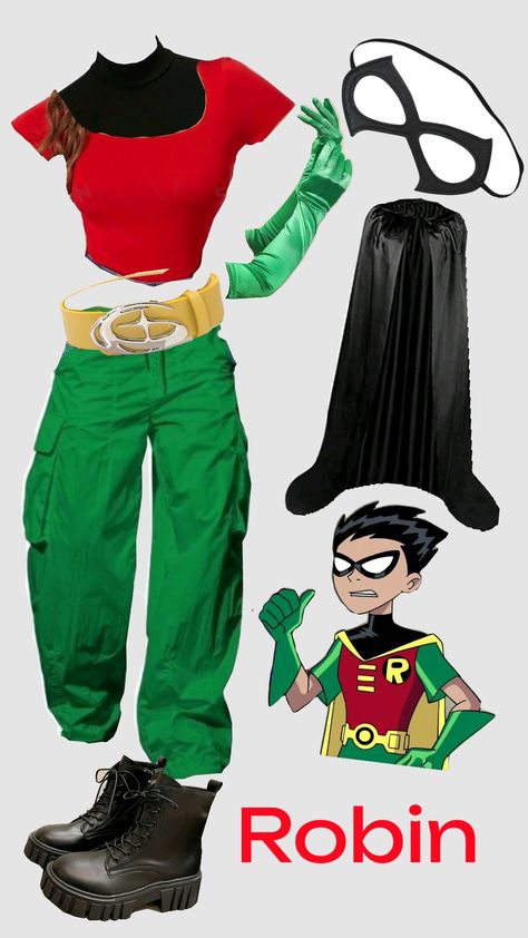 robin shein costumeee Robin Dc Costume, Robin Outfit Dc, Robin Female Costume, Diy Robin Costume For Women, Monster Energy Costume, Robin Halloween Costume Women, Robin Cosplay Teen Titans, Batman And Robin Costume For Women, Dc Costumes Female