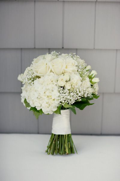 Hydrangea Bouquet Wedding, Wedding Flowers Hydrangea, Summer Wedding Bouquets, Yacht Club Wedding, Hydrangeas Wedding, Boda Mexicana, All White Wedding, Babies Breath, White Wedding Bouquets