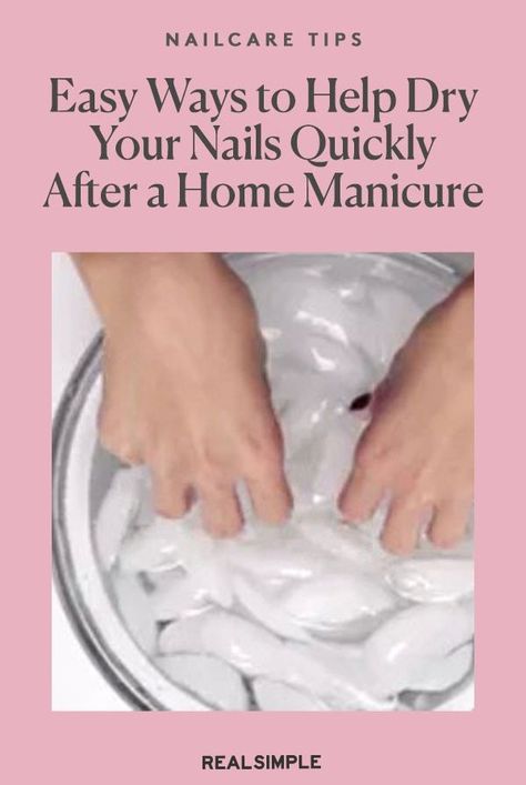 Nail Polish Dry Faster, Fast Drying Nail Polish, Nail Care Diy, At Home Manicure, Dry Nails Fast, Old Nail Polish, Fast Nail, Quick Dry Nail Polish, Nail Polish Hacks