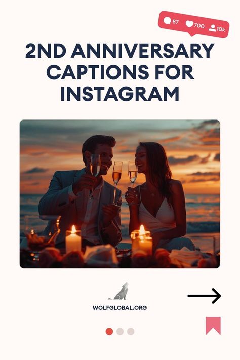 Graphic suggesting anniversary caption ideas for Instagram, with a couple toasting at sunset.
Graphic with celebratory phrases for a two-year relationship anniversary and a 'Get 100+ more' button.
Promotional image of a happy woman with laptop and symbolic social media elements for an Instagram engagement pod. 2 Year Engagement Anniversary Quotes, Caption For 2nd Anniversary, 2nd Engagement Anniversary Quotes, Couple Anniversary Captions, 2 Year Anniversary Captions, 2nd Love Anniversary Quotes For Him, 2nd Anniversary Captions Instagram, Engagement Anniversary Caption, 2nd Year Anniversary Quotes