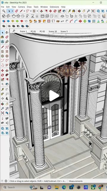 Sketchup Tutorial Architecture, Sketchup Model Architecture, Sketch Up Interior Design, Sketch Up Architecture, 2024 Sketch, Autocad Design, 3d Autocad, Cad Designer, Kerala House