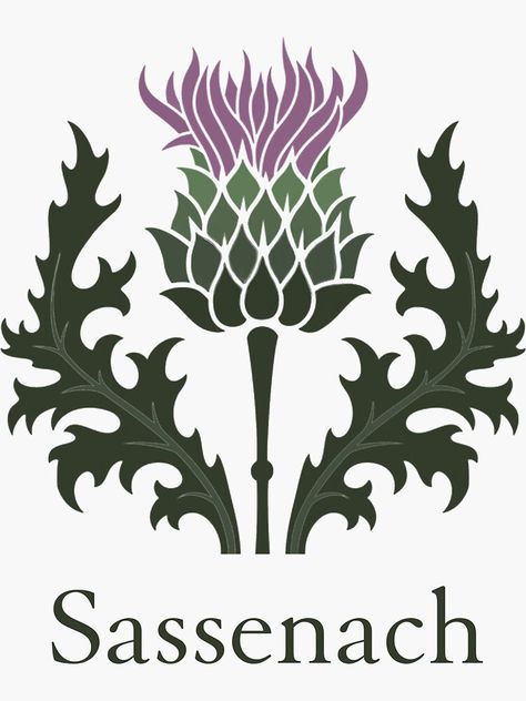 "Sassenach Scottish Thistle Flower of Scotland" Sticker by podartist | Redbubble Scottish Thistle Art, Scottish Thistle Tattoo, Scottish Tattoos, Scottish Symbols, Scotland National Flower, Thistle Tattoo, Scottish Flowers, Thistles Art, Flower Of Scotland