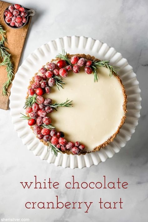 Chocolate Cranberry Tart, Holiday Tarts, Cranberry Tart, Chocolate Tarts Recipe, Chocolate Ganache Tart, Christmas Pie, Sugared Cranberries, Raspberry Tarts, Tart Dessert