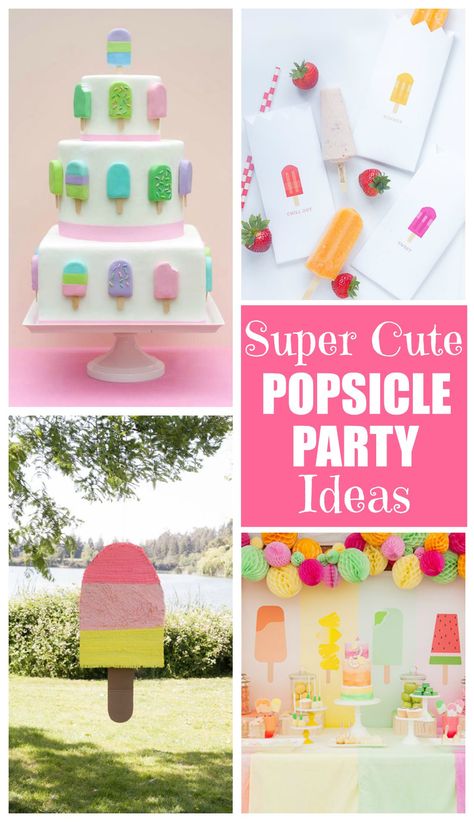 These super cute popsicle party ideas are the perfect way to end the summer! Cute Popsicle, Bunk Bed Ideas, Popsicle Party, Girly Birthday Party, Ice Cream Birthday Party, Super Party, Summer Baby Shower, Summer Birthday, 6th Birthday Parties