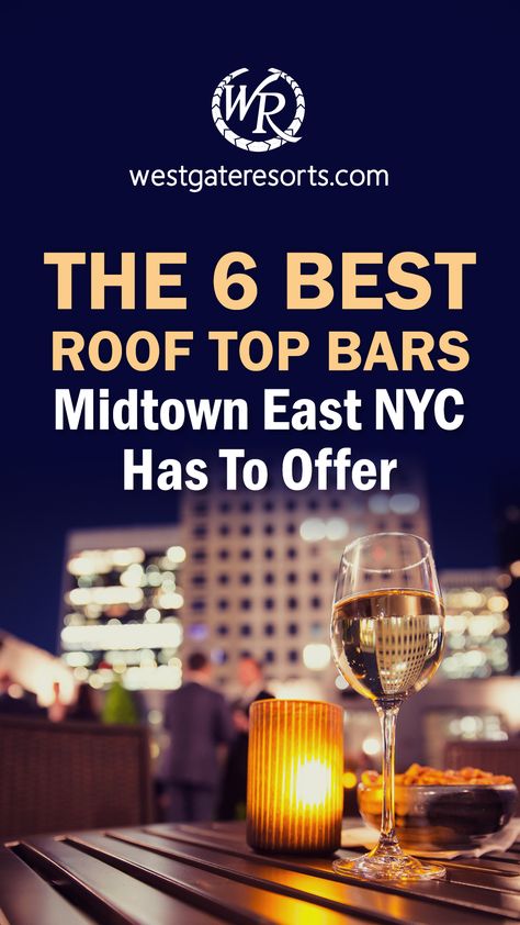 Midtown East Nyc, Manhattan Drink, New York Rooftop, East New York, Midtown Nyc, Best Rooftop Bars, Rooftop Bars, Drink Photo, Midtown Manhattan