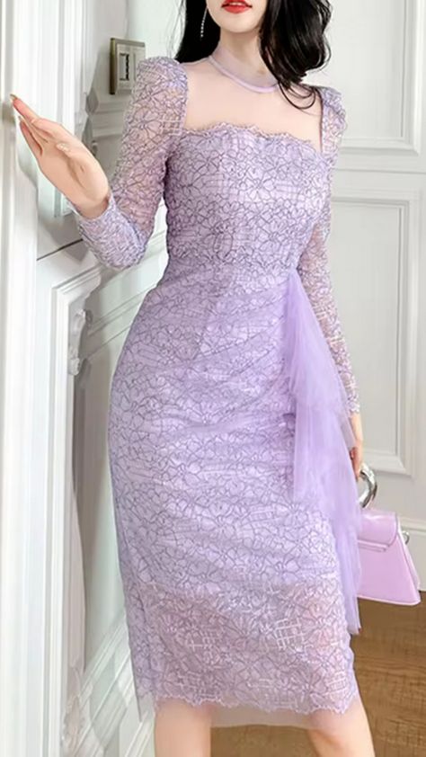 I saw this stunning purple midi dress with sheer mesh and beautiful lace embroidery, and I can't stop thinking about it! The bodycon fit really accentuates curves in the most flattering way. Perfect for a night out or a special event, don’t you think?   What do you all think of this gorgeous look? I'd love to hear your thoughts in the comments!   #MidiDress #FashionInspo #PurpleDress #BodyconStyle #MeshDetails #LaceLove 💜✨ Purple Midi Dress, Bodycon Fashion, Stop Thinking, Lace Embroidery, Dress Design, Purple Dress, Special Event, Pretty Dresses, I Saw