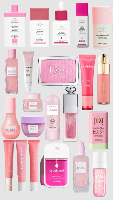 #pink #fyp #trending #popular #skincare #pink Popular Skincare, Dream Vanity, Popular Skin Care Products, School Bag Essentials, Balm Dotcom, Pretty Skin Care, Pretty Skin, Bag Essentials, Summer Glow