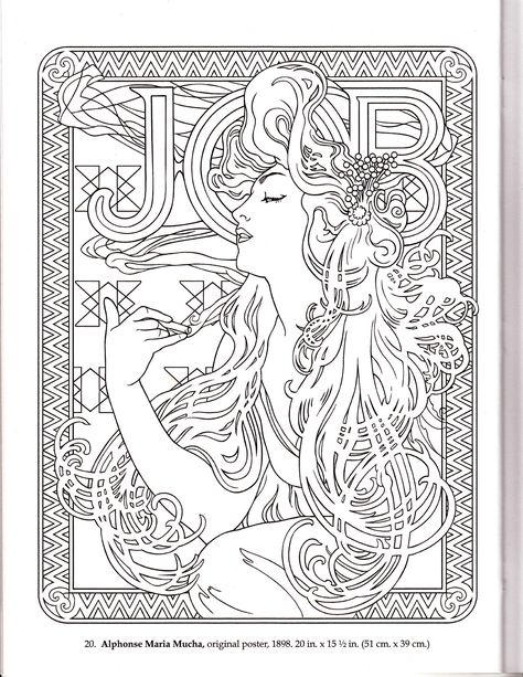 Alphonse Mucha Art, Line Art Images, Mucha Art, Pattern Poster, Art Nouveau Illustration, Art Nouveau Poster, Art Nouveau Floral, Adult Colouring Pages, Paper Stuff