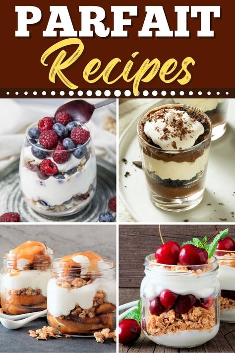 Treat yourself to one of these lovely parfait recipes! From yogurt to ice cream to brownie, parfaits are elegant desserts that no one can resist. Pudding Parfait Desserts, How To Make A Parfait, Mini Parfait Desserts, Best Parfait Recipe, Chocolate Parfait Desserts, Tiramisu Parfait, Yogurt Parfait Cups, Pudding Parfait Recipes, Diy Parfait