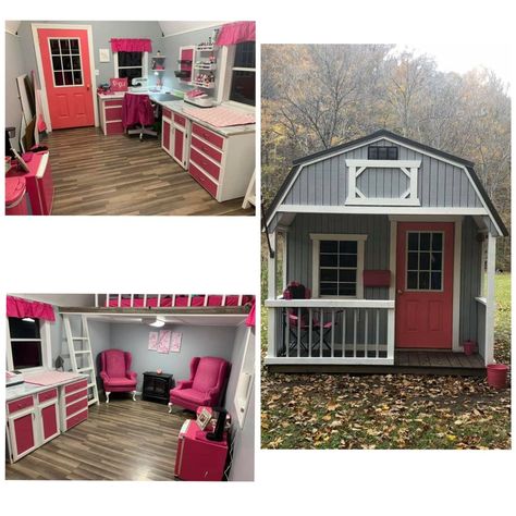 Shed Room Ideas, She Shed Craft Room Ideas, Mobile Home Bathroom Remodel, She Shed Interior Ideas, She Shed Craft Room, She Shed Decorating Ideas, Diy She Shed, She Shed Office, Tiny Home Ideas