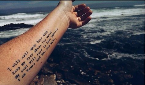 Oceans Tattoo Hillsong, Oceans Hillsong Tattoo, Oceans Tattoo, Ocean Tattoos, Tattoos And Piercings, I Tattoo, Tattoo Quotes, Piercings, Tattoos