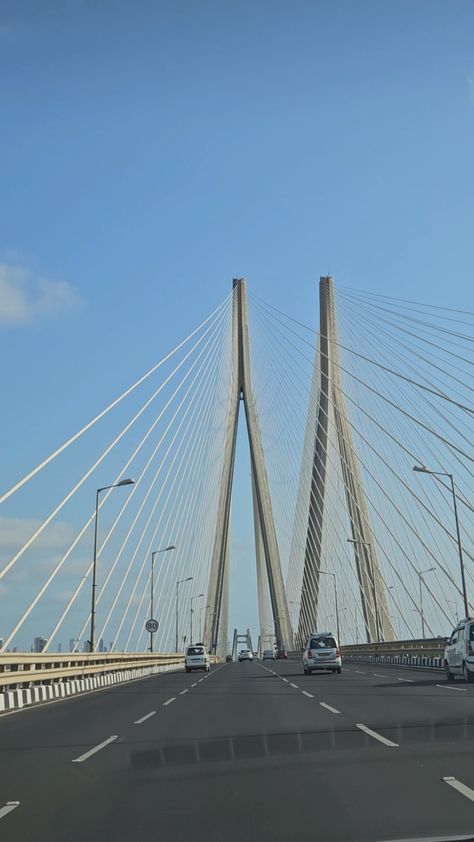 Bandra Mumbai Snaps, Bandra Mumbai Aesthetic, Bandra Aesthetic, Mumbai Bridge, Mumbai Sea Link, Mumbai Snap, Aesthetic Mumbai, Worli Sea Link, Mumbai Aesthetic