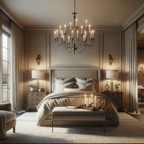 Upgrade the elegance of your bedroom with these exquisite chandeliers! Illuminate your space with opulence and sophistication. Discover six stunning lighting fixtures that will enhance the style and ambiance of your sanctuary. From intricate designs to grandiose crystals, these chandeliers redefine luxury. Transform your bedroom into a true haven with these magnificent pieces. Master Bedrooms With Chandeliers, Luxurious Bedroom Aesthetic, Luxury Bedroom Master High Ceilings, Bedroom Chandeliers Master, Coffered Ceiling Bedroom, Bedroom Chandelier Ideas, High Ceiling Bedroom, Crystal Chandelier Bedroom, Bedside Chandelier