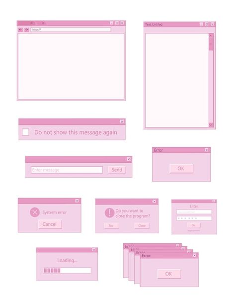 Computer Aestethic, Q & A Design, Webpage Design Layout, Windows Icons, Old Websites, 2000 Aesthetic, Old Computer, Cute Pink Background, Free Overlays