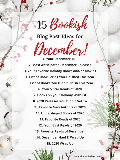 Bookish Blog Post Ideas, Blogmas Post Ideas, Christmas Bookstagram Ideas, Bookish Content Ideas, Booktok Post Ideas, Christmas Library Activities, Book Blog Post Ideas, Bookmas Ideas, December Bookstagram