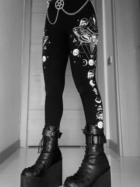 Footwear, Joint, Shoe, Photograph, Leg, White, Black, Human body, Fashion, Sleeve Dark Aesthetic Clothing, Goth Winter Outfits, Fashion Dark Aesthetic, Goth Sweaters, Chubby Goth, Metalhead Fashion, Goth Leggings, Oc Clothes