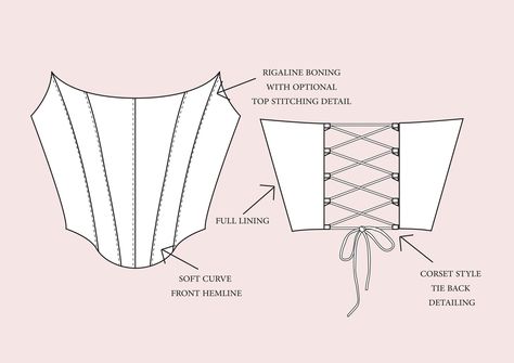 The Moonlight Corset. Strapless Corset Bustier, Ladies Downloadable Printable PDF Sewing Pattern Size XS-5XL - Etsy Canada Corset Outline Template, Basic Corset Pattern, Sewing Patterns Corset, Patron Corset, Free Corset Pattern, Corset Pattern Drafting, Corset Top Pattern, Corset Patterns, Corset Diy