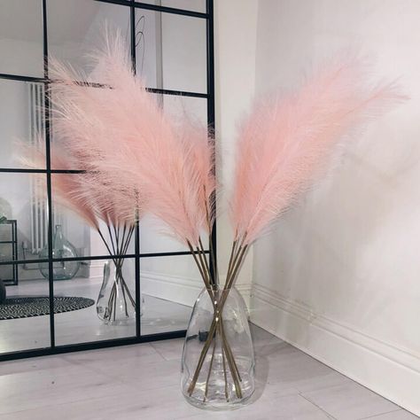 Medspa Decor, Pampas Vase, Pink Pampas, Office Decore, Pink Pampas Grass, Floor Vases, Girly Apartments, Girly Apartment Decor, Pampas Grass Decor